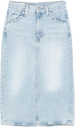 Levi's high-rise midi skirt - women - Cotton - 24 - Blue