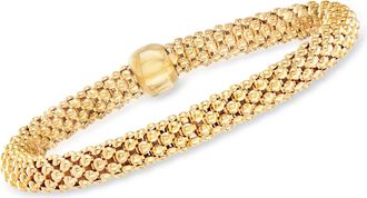 Ross-Simons Italian 18kt Gold Over Sterling Stretch Bracelet