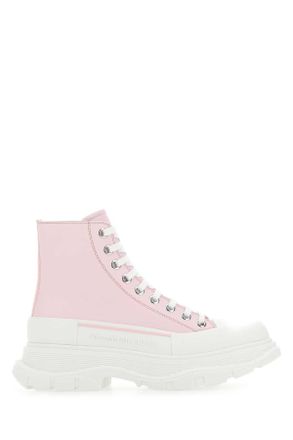 Alexander McQueen Alexander Mcqueen Pastel Pink Leather Tread Slick Sneakers