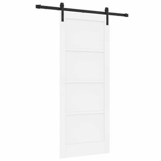 vidaXL Puerta Corredera Blanco 83 X 202 Cm Madera De Pino Maciza Vidaxl
