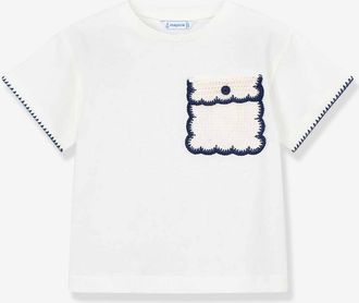 MAYORAL T-Shirt mit geh&auml;kelter Tasche M&auml;dchen Mayoral wollwei&szlig;