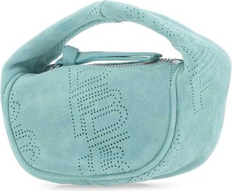 by FAR Womens Micro Cush Shoulder Bag Aqua Suede