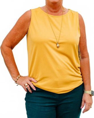 Multiples High Neck Tank Top In Saffron