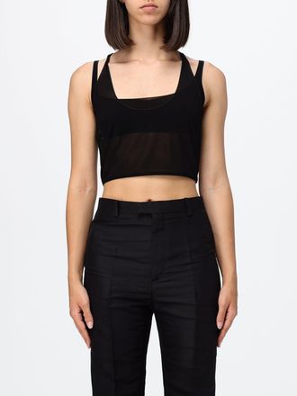 Gucci Top cropped slim fit in tessuto tecnico stretch con scollo quadrato