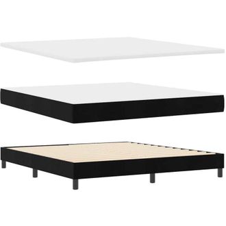 vidaXL Cama Con Somier Y Colch&oacute;n Negra 100x200 Cm Terciopelo Negro Vidaxl