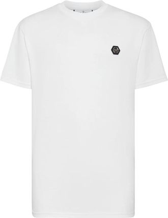 Philipp Plein T-shirt Ronde Hals SS Skull&Bones - Heren - T-shirts - Wit - 2XL - Katoen - Tops