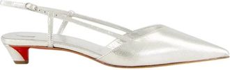 Christian Louboutin Miss Z Slingina 25 Slingback Pump - Dames - Pumps - Grijs - 37 1/2 EU - Leer - Schoenen