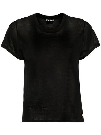 Tom Ford T-shirt con placca logo - Nero