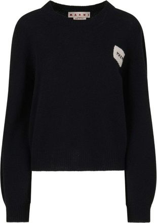 Marni Cropped /Cashmere Sweater With Classic Crew Neckline