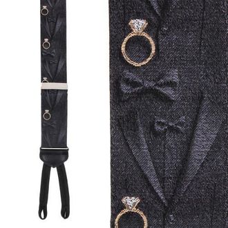 Trafalgar Store Will You Marry Me Silk Novelty Formal End Suspenders in Black at Nordstrom