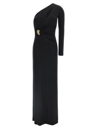 Elisabetta Franchi Black Viscose Long Womens Dress
