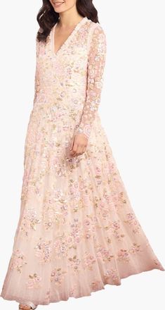 Needle & Thread Sequin Paradise V-Neck Gown in Opal/multi at Nordstrom, Size 10