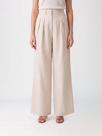Pantaloni Torino Pantaloni wide-leg in cotone e lino