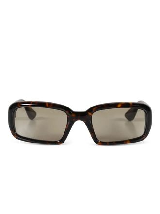 Port Tanger Mektoub tortoiseshell rectangle-frame sunglasses - Brown