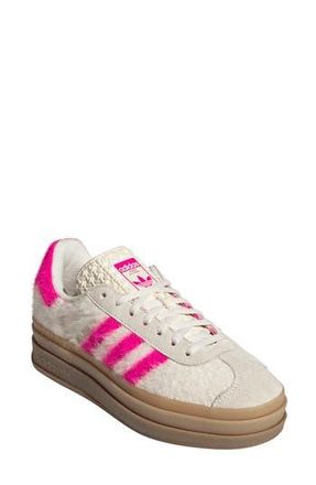 adidas Gazelle Bold Sneaker in Cream White/Pink/Gold at Nordstrom Rack, Size 7.5