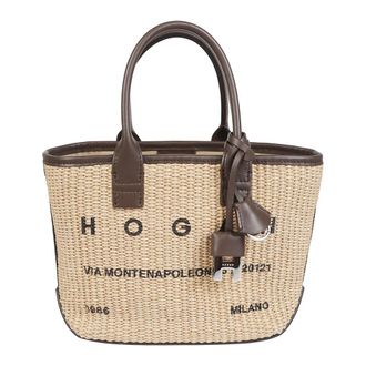 Hogan Tote Bags, female, Beige, Size: ONE SIZE Mini Address Shopping Bag