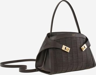 Ferragamo Womens Shoulder Bag Hug Soft Leather Dark Brown