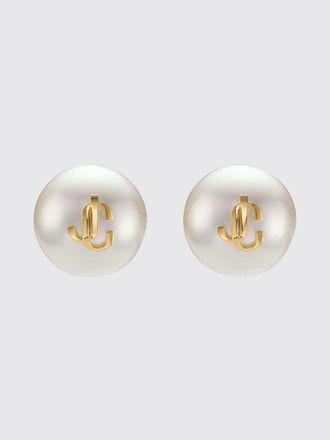 Jimmy Choo London JC Monogram Stud Earrings with Faux Pearls