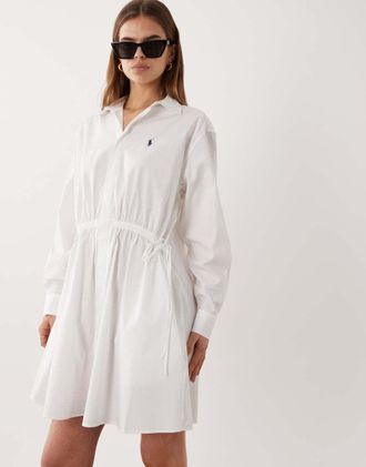 Polo Ralph Lauren Vestito camicia da giorno a maniche lunghe bianco