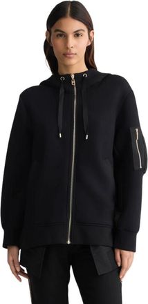 Liu Jo Zwarte Sportieve Jas met Capuchon - Dames - Vesten met rits - Zwart - XL - Hoodies & sweatvesten