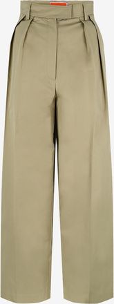 La DoubleJ Bundfaltenhose aus Drill mit weitem Bein Brooklyn Salvia