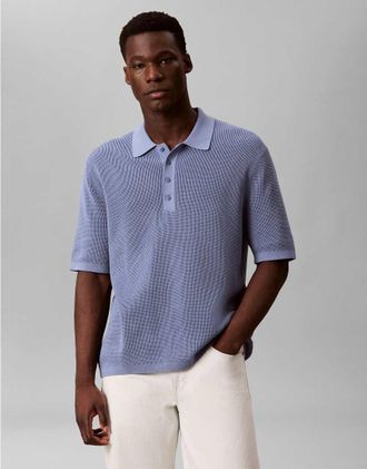 Calvin Klein Jeans Polo blu a nido dape