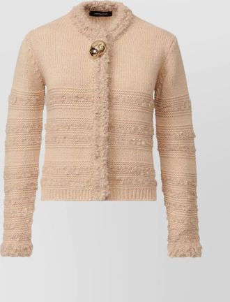 Fabiana Filippi striped knit wool jacket with button detail