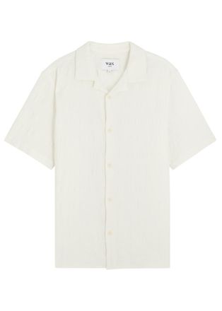 Wax London Waffle Cotton Shirt - Ecru - XL