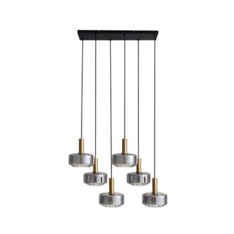 Lindby L&aacute;mpara Colgante hildur En Gris De Vidrio - Lindby