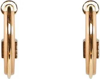 Fendi Womens Oval Hoop Earrings, Pink Resin