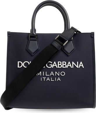 Dolce & Gabbana Schoudertas met logo - Heren - Schoudertassen - Blauw - ONE Size - Tassen