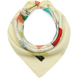Kate Spade New York Self Love Club Silk Bandana in Ivory Multi at Nordstrom