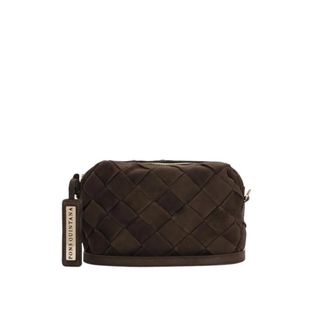 Pons Quintana V262 750 Borsa Intrecciata in Camoscio - - Bags - Donna - Marrone - ONE SIZE