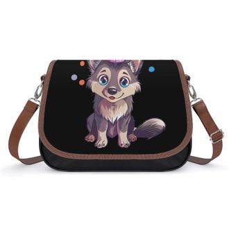 Generic Birthday Wolf Crossbody Bags for Women Shoulder Messenger Bag Purse Handbags
