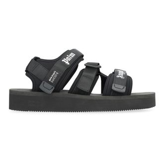 Palm Angels Velcro Flat Sandals - Kisee Style - male - Palm Angels - Flat Sandals - Black - 10 UK - Shoes