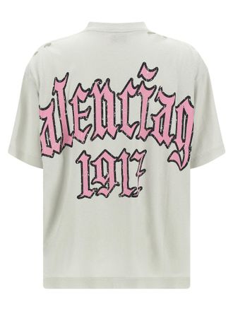 Balenciaga Blackletter Script Print T-shirt - cream