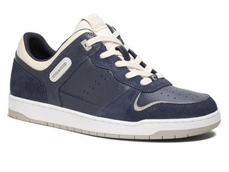 Coach C201 Mixed Material Sneaker Mens Shoes Midnight Navy : 10.5 D - Medium, Canvas/Leather