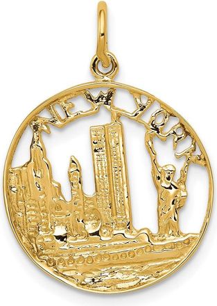 Diamond2Deal 14k Yellow Gold NEW YORK Skyline Charm Pendant