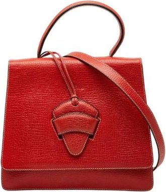 Loewe Pre-owned Handbags, female, Red, Size: ONE SIZE Pre-owned Barcelona Leather 2way bag