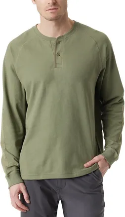 G.H. Bass & Co. Bass Outdoor Top Mens Deep Lichen Thermal Long Sleeve Henley Neck MAC199