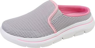 Generic Sporty Mules for Women Size 9.5 Wide Fit Walking Mule Sandals Sneaker Open Back Indoor Outdoor Nursing Shoes Ladies Mules Backless Slip on Shoes A/Gre