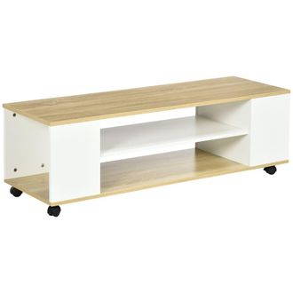 HOMCOM Mueble de tv 120x40x38.5 cm blanco