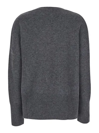 Lisa Yang Cashmere U-Neck Sweater - Gray