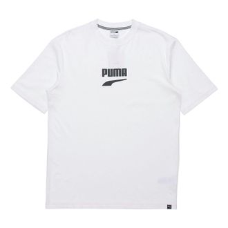 Puma Downtown Classical Logo Short Sleeve TEE Men White 597348-52