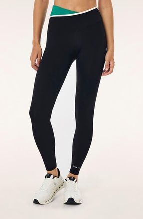 P.E Nation Status Full Length Leggings in Black /College Green at Nordstrom, Size X-Small
