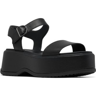 Sorel Dayspring Platform Sandal in Black/Black at Nordstrom Rack, Size 10.5