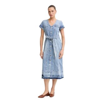 Marc Aurel Denim Midi Jurk - Dames - Casual kleedjes - Blauw - M - Denim - Kleedjes