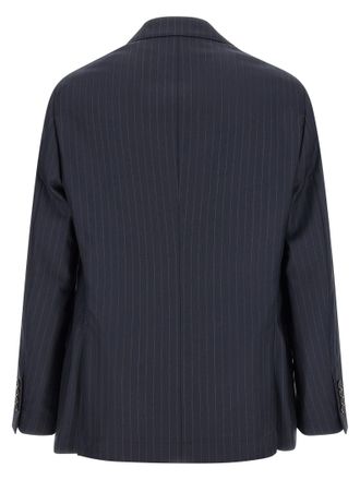 Brunello Cucinelli Mens Blue Virgin Wool Blazer Clothing