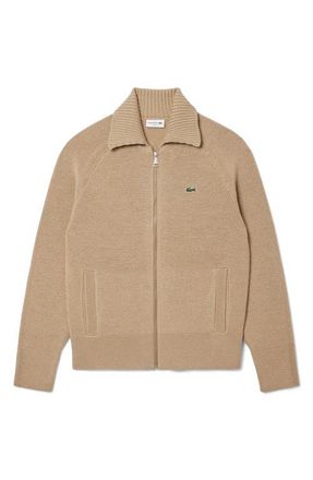 Lacoste Wool Zip Cardigan in Viennese at Nordstrom, Size 4