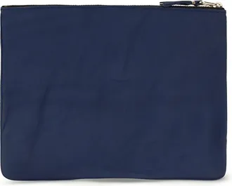 Comme Des Gar&ccedil;ons Vintage-Effect Leather Pouch - Navy